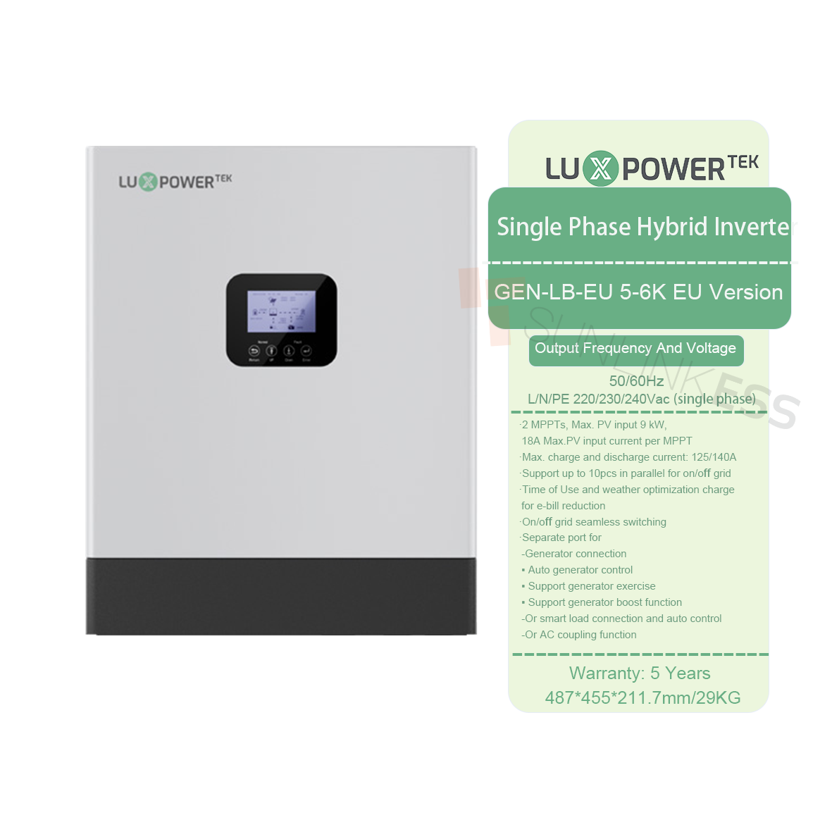 LuxPower Gen-LB-UE 3-6K Ibrido Solar Inverter